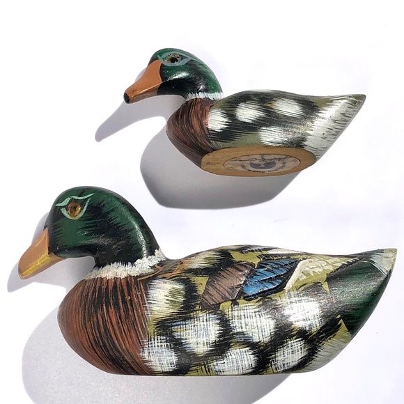 Pacific Rim Carvers Set 2 Miniature Ducks Mallard Mother and Duckling handmade - Picture 9 of 16
